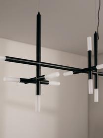 Grande suspension LED Gratia, Noir, blanc, larg. 90 x haut. 90 cm