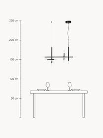 Veľká závesná LED lampa Gratia, Čierna, biela, Š 90 x V 50 cm