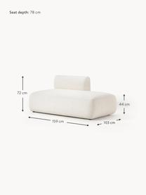 Modulaire chaise longue Sofia, Bekleding: 100% polypropyleen Met 25, Frame: sparrenhout, spaanplaat, , Poten: kunststof Het materiaal d, Geweven stof crèmewit, B 159 x D 103 cm, rugleuning links