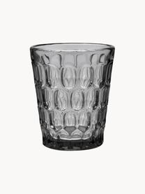 Robuuste waterglazen Optic met reliëf, 6 stuks, Glas, Grijs, transparant, Ø 9 x H 11 cm, 250 ml
