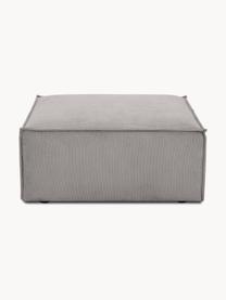 Pouf en velours côtelé Lennon, Velours côtelé gris, larg. 88 x prof. 88 cm