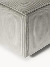 Sofa-Hocker Lennon aus Cord, Bezug: Cord (92 % Polyester, 8 %, Gestell: Massives Kiefernholz, Spe, Füße: Kunststoff Dieses Produkt, Cord Grau, B 88 x T 88 cm