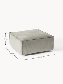 Sofa-Hocker Lennon aus Cord, Bezug: Cord (92 % Polyester, 8 %, Gestell: Massives Kiefernholz, Spe, Cord Grau, B 88 x T 88 cm