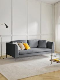 Sofa Emma (3-Sitzer) mit Metall-Füssen, Bezug: Polyester 100.000 Scheuer, Gestell: Massives Kiefernholz, Bir, Webstoff Dunkelgrau, B 227 x T 100 cm