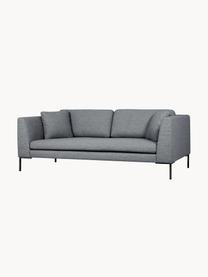 Sofa Emma (3-Sitzer) mit Metall-Füßen, Bezug: Polyester 100.000 Scheuer, Gestell: Massives Kiefernholz, Bir, Füße: Metall, pulverbeschichtet, Webstoff Dunkelgrau, B 227 x T 100 cm