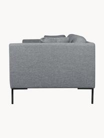 Sofa Emma (3-Sitzer) mit Metall-Füßen, Bezug: Polyester 100.000 Scheuer, Gestell: Massives Kiefernholz, Bir, Füße: Metall, pulverbeschichtet, Webstoff Dunkelgrau, B 227 x T 100 cm