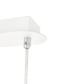 Ovale hanglamp Glicine in wit, Lampenkap: gecoat metaal, Baldakijn: gecoat metaal, Wit, 70 x 28 cm