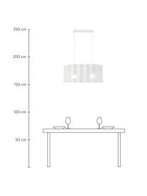 Ovale hanglamp Glicine in wit, Lampenkap: gecoat metaal, Baldakijn: gecoat metaal, Wit, 70 x 28 cm