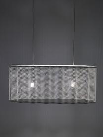 Ovale hanglamp Glicine in wit, Lampenkap: gecoat metaal, Baldakijn: gecoat metaal, Wit, 70 x 28 cm