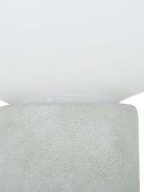 Lampada da tavolo piccola con base in cemento Alma, Base della lampada: cemento, Paralume: vetro, Bianco, grigio chiaro, Ø 23 x Alt. 24 cm