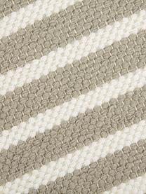 Gestreifter Badvorleger Stripes & Structure mit Fransenabschluss, 100% Baumwolle, Beige, gebrochenes Weiß, B 60 x L 100 cm