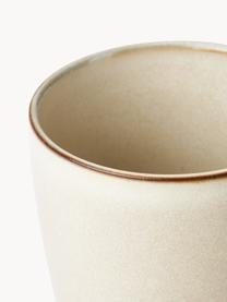 Handgemachte Tassen Thalia, 2 Stück, Steinzeug, Off-White mit dunklem Rand, Ø 9 x H 11 cm, 300 ml