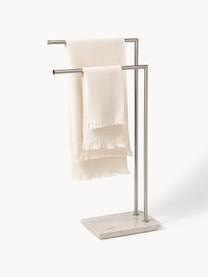 Porte-serviettes avec socle en marbre Simba, Beige, marbré, argenté, larg. 46 x haut. 84 cm