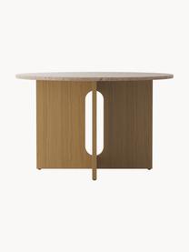 Mesa de comedor Androgyne, tablero de piedra arenisca, Ø 120 cm, Tablero: arenisca, Estructura: tablero de fibras de dens, Madera clara, arena, Ø 120 cm