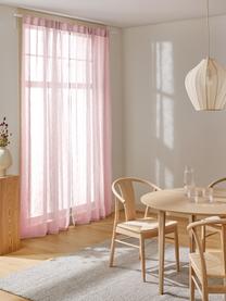 Cortinas semitransparente con dobladillo Gardine Ibiza, 2 uds., 100% poliéster, Rosa palo, An 135 x L 260 cm