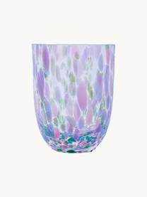 Bicchieri per acqua fatti a mano Big Confetti 6 pz, Vetro, Trasparente, tonalità rosa, blu e verde, Ø 7 x Alt. 10 cm, 250 ml