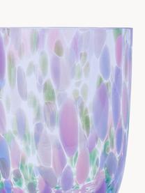 Handgefertigte Wassergläser Big Confetti, 6 Stück, Glas, Transparent, Rosa-, Blau- und Grüntöne, Ø 7 x H 10 cm, 250 ml
