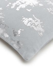 Housse de coussin 40x40 velours vintage Shiny, Gris clair, couleur argentée