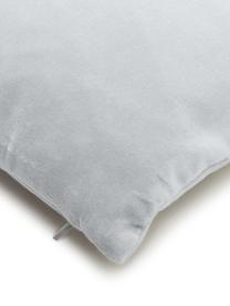 Poszewka na poduszkę z aksamitu Shiny, 100% aksamit bawełniany, Jasny szary, odcienie srebrnego, S 40 x D 40 cm