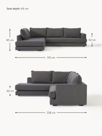 Ecksofa Tribeca, Bezug: 100 % Polyester Der hochw, Gestell: Massives Kiefernholz, FSC, Webstoff Anthrazit, B 274 x T 192 cm, Eckteil rechts