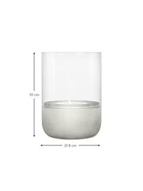 Teelichter Calma aus Beton, 2 Stück, Sockel: Beton, Grau, Transparent, Ø 8 x H 10 cm
