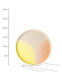 Handgemaakte ontbijtborden Gallery, 2 stuks, Keramiek, Roze, geel, Ø 19 cm