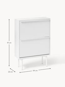 Holz-Schuhschrank Elona, Gestell: Mitteldichte Holzfaserpla, Weiß, B 64 x H 91 cm