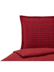 Flanell-Bettwäsche Checked in Rot, kariert, Webart: Flanell Flanell ist ein k, Rot, Weiß, Schwarz, 135 x 200 cm + 1 Kissen 80 x 80 cm