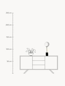 Lámpara de mesa grande de mármol Full Moon, Pantalla: vidrio, Estructura: metal recubierto, Cable: cubierto en tela, Blanco, dorado, mármol negro, Ø 20 x Al 56 cm