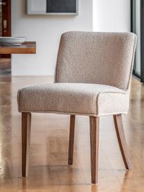Gestoffeerde stoelen Tarnby, 2 stuks, Bekleding: 100% polyester, Poten: eikenhout, Geweven stof lichtbeige, eikenhout, B 49 x D 59 cm