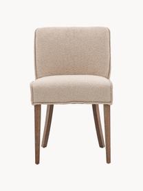 Gestoffeerde stoelen Tarnby, 2 stuks, Bekleding: 100% polyester, Poten: eikenhout, Geweven stof lichtbeige, eikenhout, B 49 x D 59 cm