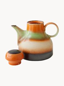 Ručne vyrobená keramická čajová  kanvica 70's, 990 ml, Keramika, Tóny hnedej, svetlozelená, 990 ml