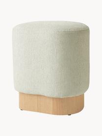 Sgabello in bouclé Yves, Rivestimento: 100% poliestere Con 40.00, Struttura: multistrato di eucalipto,, Bouclé verde salvia, Larg. 43 x Alt. 47 cm