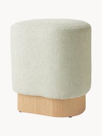 Pouf en tissu bouclé Yves, Bouclé vert sauge, larg. 43 x haut. 47 cm