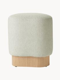 Pouf en tissu bouclé Yves, Bouclé vert sauge, larg. 43 x haut. 47 cm