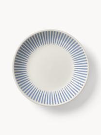 Service de table avec motif à rayures Zabelle, 4 personnes (12 élém.), Grès cérame, Blanc crème, bleu, 4 personnes (12 élém.)