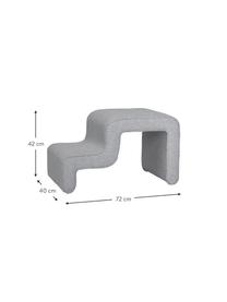 Taburete tapizado Wave, Tapizado: 100% poliéster, Tejido gris, An 72 x Al 42 cm