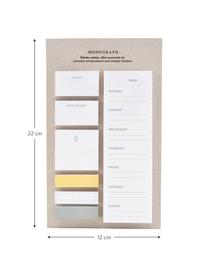 Komplet kartek samoprzylepnych Toffi, 7 elem., Papier, Biały, żółty, szary, S 12 x W 22 cm