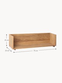 Wandplank Stack van eikenhout, Plank: geolied eikenhout, Eikenhout, B 75 x H 25 cm