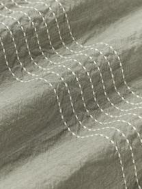 Taie d'oreiller en percale de coton Graham, Vert olive, blanc cassé, larg. 50 x long. 70 cm