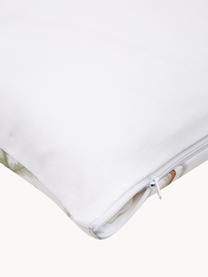Kissenhülle Palema mit Palmenprint aus Bio-Baumwolle, 100% Bio-Baumwolle, GOTS-zertifiziert, Weiß, B 45 x L 45 cm