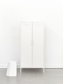 Malá šatníková skriňa The Twinny, Oceľ s práškovým náterom, Lomená biela, Š 85 x V 183 cm