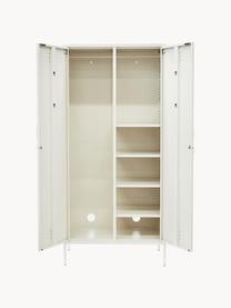 Kleiner Kleiderschrank The Twinny, Stahl, pulverbeschichtet, Off White, B 85 x H 183 cm