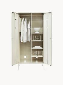 Kleiner Kleiderschrank The Twinny, Stahl, pulverbeschichtet, Off White, B 85 x H 183 cm