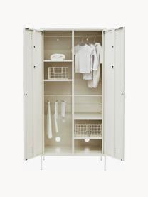 Petite armoire Twinny, Acier, revêtement par poudre, Blanc cassé, larg. 85 x haut. 183 cm