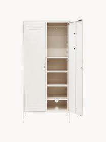 Armadietto The Twinny, Acciaio verniciato a polvere, Bianco latte, Larg. 85 x Alt. 183 cm