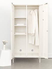 Kleiner Kleiderschrank The Twinny, Stahl, pulverbeschichtet, Off White, B 85 x H 183 cm