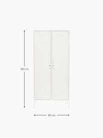 Malá šatní skříň The Twinny, Ocel s práškovým nástřikem, Tlumeně bílá, Š 85 cm, V 183 cm