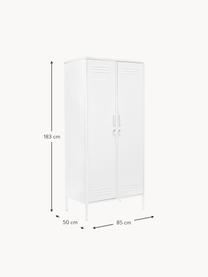 Kleiner Kleiderschrank The Twinny, Stahl, pulverbeschichtet, Off White, B 85 x H 183 cm