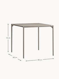 Zahradní kovový stůl Novo, Potažená ocel, Béžová, Š 80 cm, H 80 cm